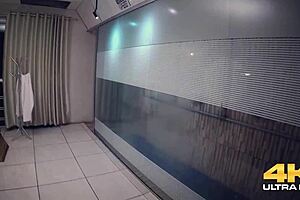 Brazilian milf's big natural tits and pussy in sauna sex with monster cock gaucho