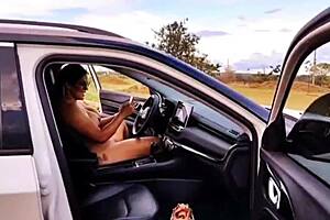 Stepmom's car ride turns into anal surprise outdoors