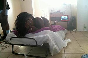 Beautiful black MILF showing her big ass and pussy