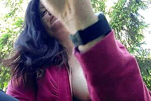 Italian MILF Nicoletta's outdoor smoke