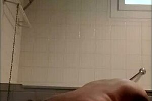 French Slave Humiliated with Belt Whips and Dildo!