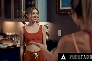 come over, petite cheerleader, my pervert husband wants to watch us!