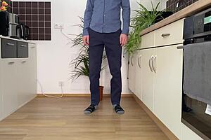 Mother-in-law undresses and poses intimately