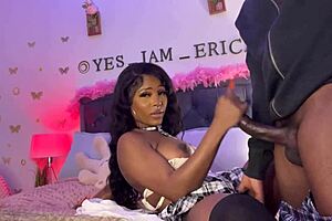 Big cock amateur face-fucks hot black MILF on a big dick fetish video