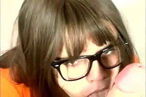 Scooby Doo's Velma in a sexy cosplay costume