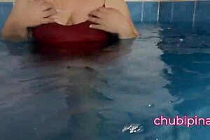 Asian beauty in public bath