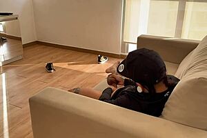 Oh, Stepmother, Catch Me Masturbating and Take My Virginity with Your Small Tits and Pierced Nipples!