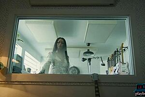 harley dean, ebony model, poses in studio for playboy