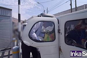 Peruvian MILF gets a wild ride from a motorbike taxi driver