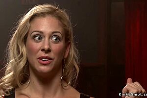 Busty blonde gets rough BDSM treatment