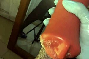 Deep throating my sextoy in stockings? Cum in mouth like a slave!