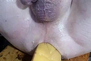 Double penetration with big toys for a mature mom