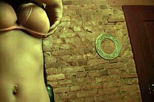 Big titty milf Sonya slides off her jeans to show her tits and ass