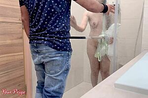 Step mom gets pounded after bath in steamy shower sex with hindi audio dirty talk