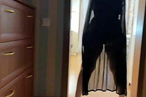 the stepmom blocked the room entrance, leading to anal and oral with stepson