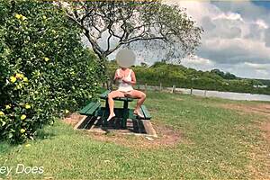 Wife swinging on the swing with no panties flashing outdoors! 😜