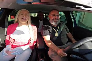 Big tits blonde Tiffany Wilson in hot car action