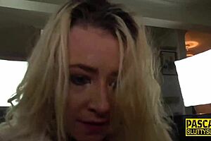 Bound and blindfolded milf experiences whipping in bdsm session