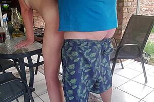 fucking neighbor’s cute wife on patio outdoors