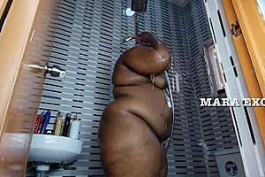 Big black cock fucking in the shower with Mara