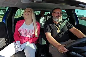 Big tits blonde Tiffany Wilson in hot car action