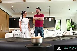 Nuru massage with hot milfs and deepthroat action