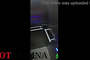 Hot milf missionary sex with stepmom in the gym elevator