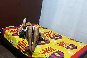 Stepmother caught masturbating in apartment begs for help to finish homemade porn video