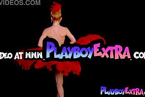 Miranda strips in slutty burlesque costume!