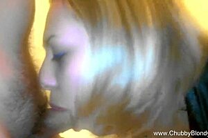 Italian blonde shemale gives great blow job and creampies