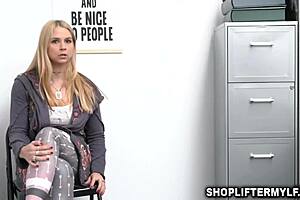sarah vandella offers her milf pussy to the horny cop after getting caught stealing in the shop