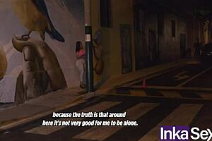 Peruvian Busty Milagros Caught by Shy Black Guy