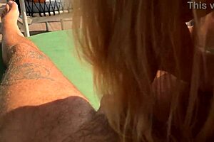 Can this hot blonde BBW give sloppy handjob on ocean terrace? So fast!