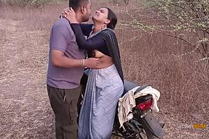 Young Indian housewife enjoys outdoor sex with passion