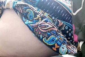 Italian Stepmom Shows Hairy Pussy in Public Store Display