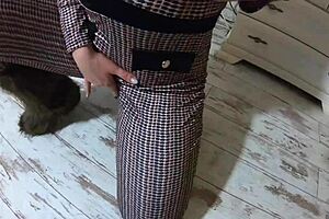 Cheating wife seduces husband's friend in tight jumpsuit