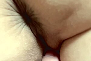 An amateur's pink pussy gets explored 31 days after losing her virginity in a homemade muff diving session.