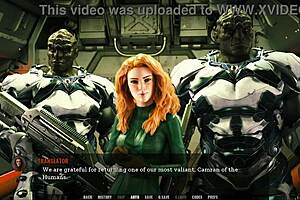 Busty redhead translator enjoys 3D hentai