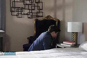 Horny stepson fucks stepmom hard in missionary!