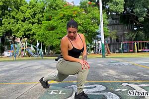 Busty Milf Silvana Lee Fucks Fitness Guy in Park with Angelcruzxx!