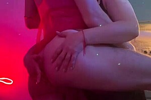 Trans girlfriend pounds neighbor's mouth and ass