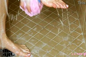 Gorgeous Blonde Participates In Casting Photoshoot After Taking A Shower On Sofa