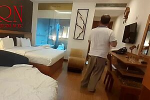 Lick her navel and juicy pussy. He poured drink in and sipped from her body.