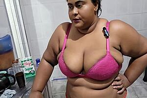 i fucked my latina stepmother in the kitchen, she moaned loudly during anal and got a huge cumshot