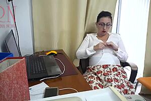 Office spy cam captures hot secretary's dildo action