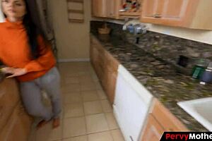 Stepmom with big tits keeps her stepson in line