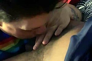 cheating latina milf deepthroats big black cock in interracial encounter, her mouth stretched wide