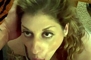 Sexy Milf Wife Sucks Husband’s Hard Cock Until Massive Cumshot Hits Her Face