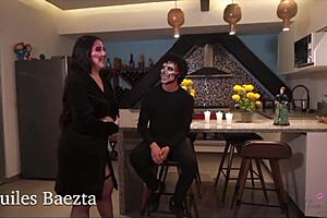 Threesome with curvy sisters filled with cum