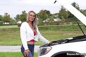 Milf Mandy Rhea savors facial cum after sucking